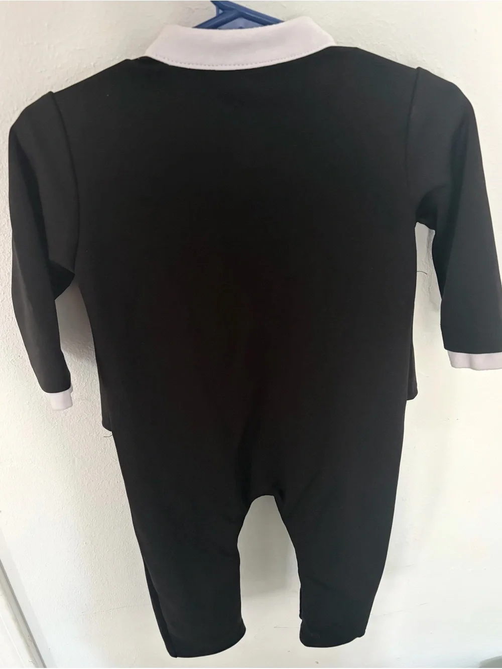 Black Baby Tux One-Piece with Bow Tie
